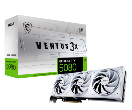 Karta graficzna MSI GeForce RTX 5080 Ventus 3X OC White 16GB GDDR7 DLSS4 5080 16G VENTUS 3X OC WHITE